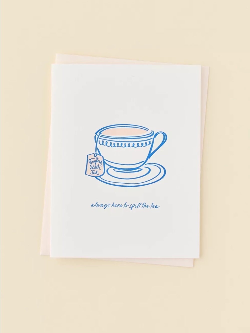 UO Set of 5 Greeting Cards Bundle Friendship White Blue Tea Cup Dahlia Press NEW